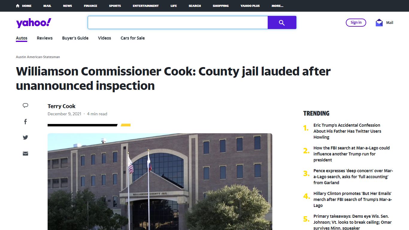 Williamson Commissioner Cook: County jail lauded after ...